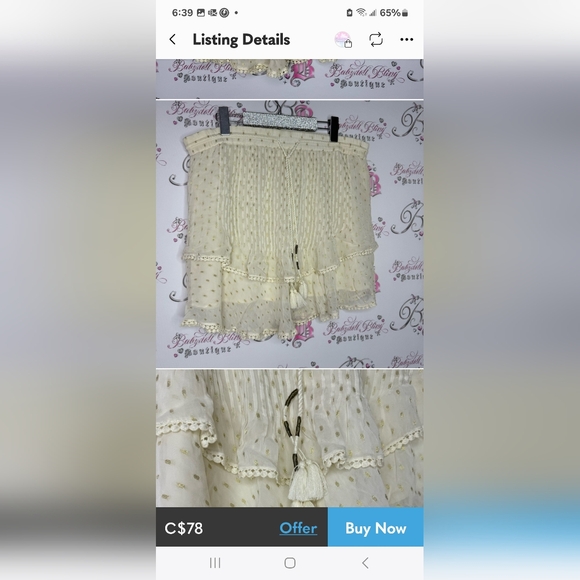 Boho style mini skirt. Size small. Firm On Price. Thank you. - Picture 12 of 12